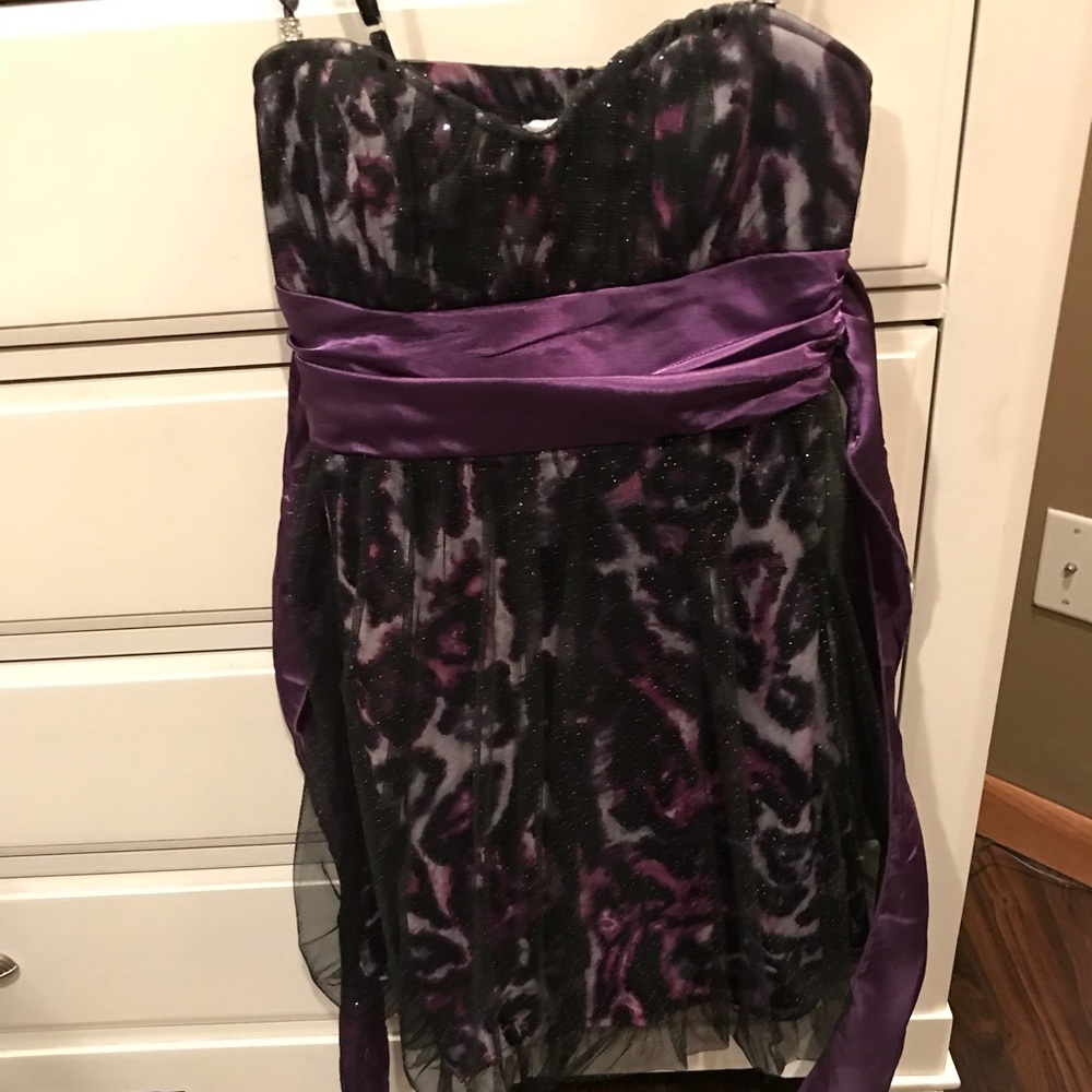 Purple/Black leopard dress with glitter